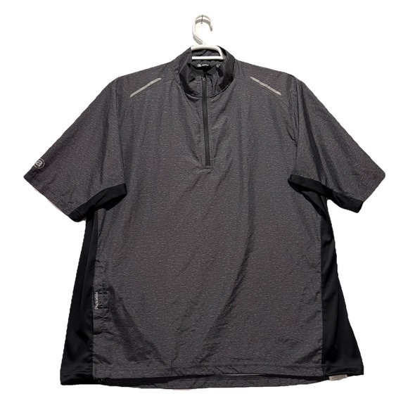 Abacus Sportswear Men's Size 2XL Ganton Stretch Wind Shirt Antracit Gray‎ Black